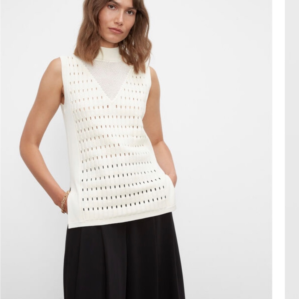 Open stitch sleeveless tunic sz S nwt